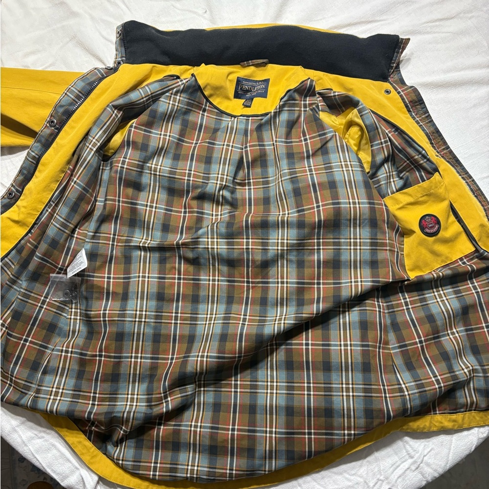 Pendleton Yellow Utility Jacket With Plaid Interi… - image 2